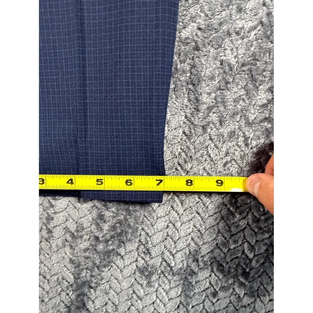 Banana Republic Dress Pants Mens 34x26.5 Blue Check Formal Slim Fit Straight Leg